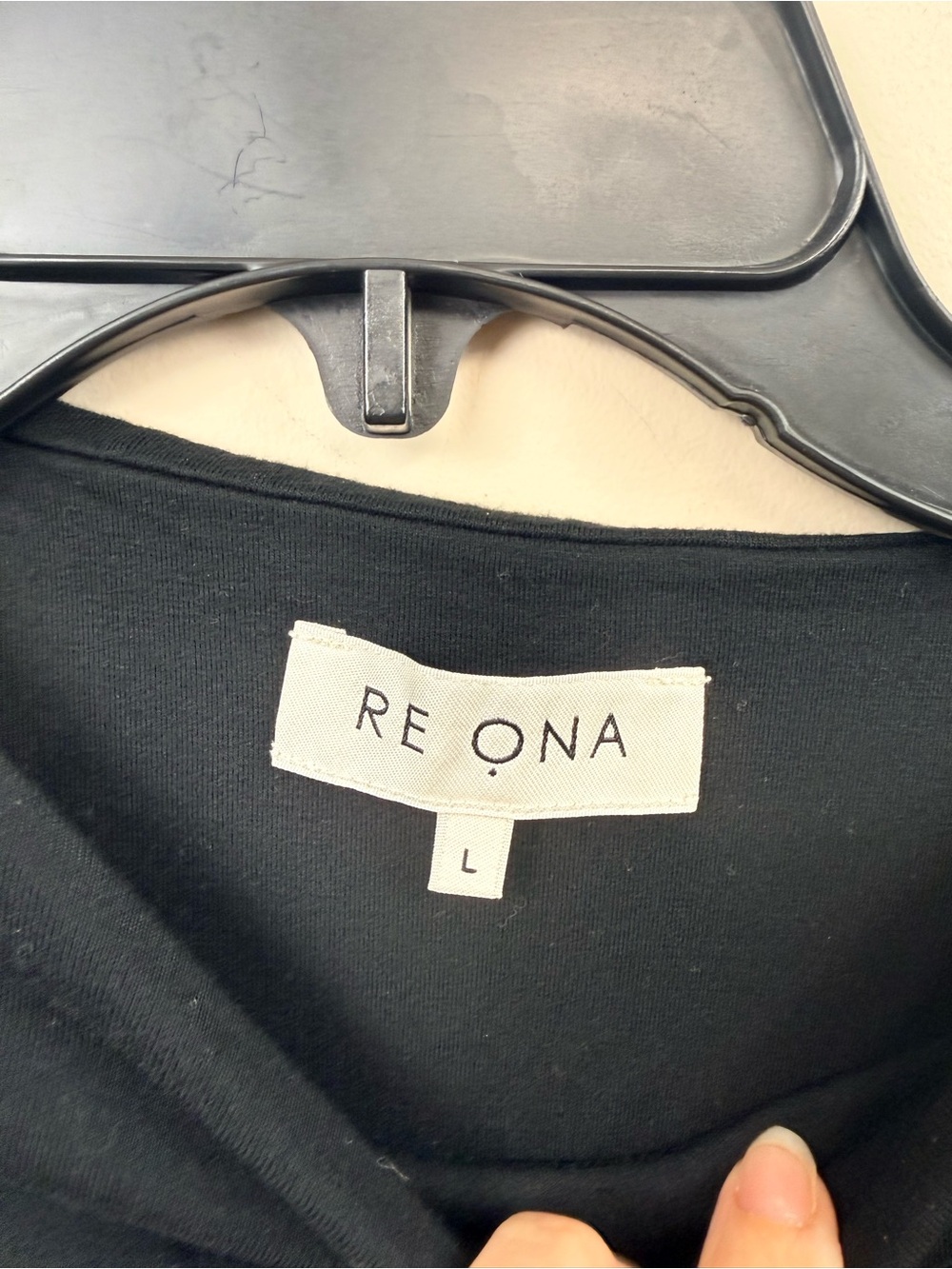 Re ona black thick long sleeve stretchy crop top large - Picture 4 of 9